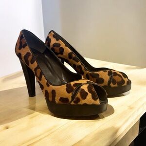 Stuart Weitzman platform heel open toe  pumps